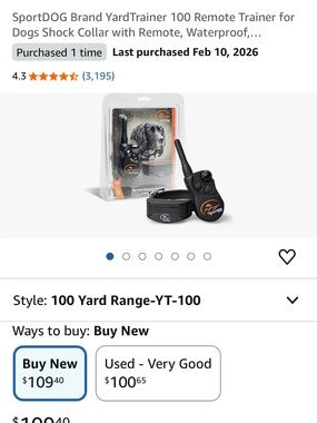 YardTrainer 100 Remote Dog Trainer Collar - Black